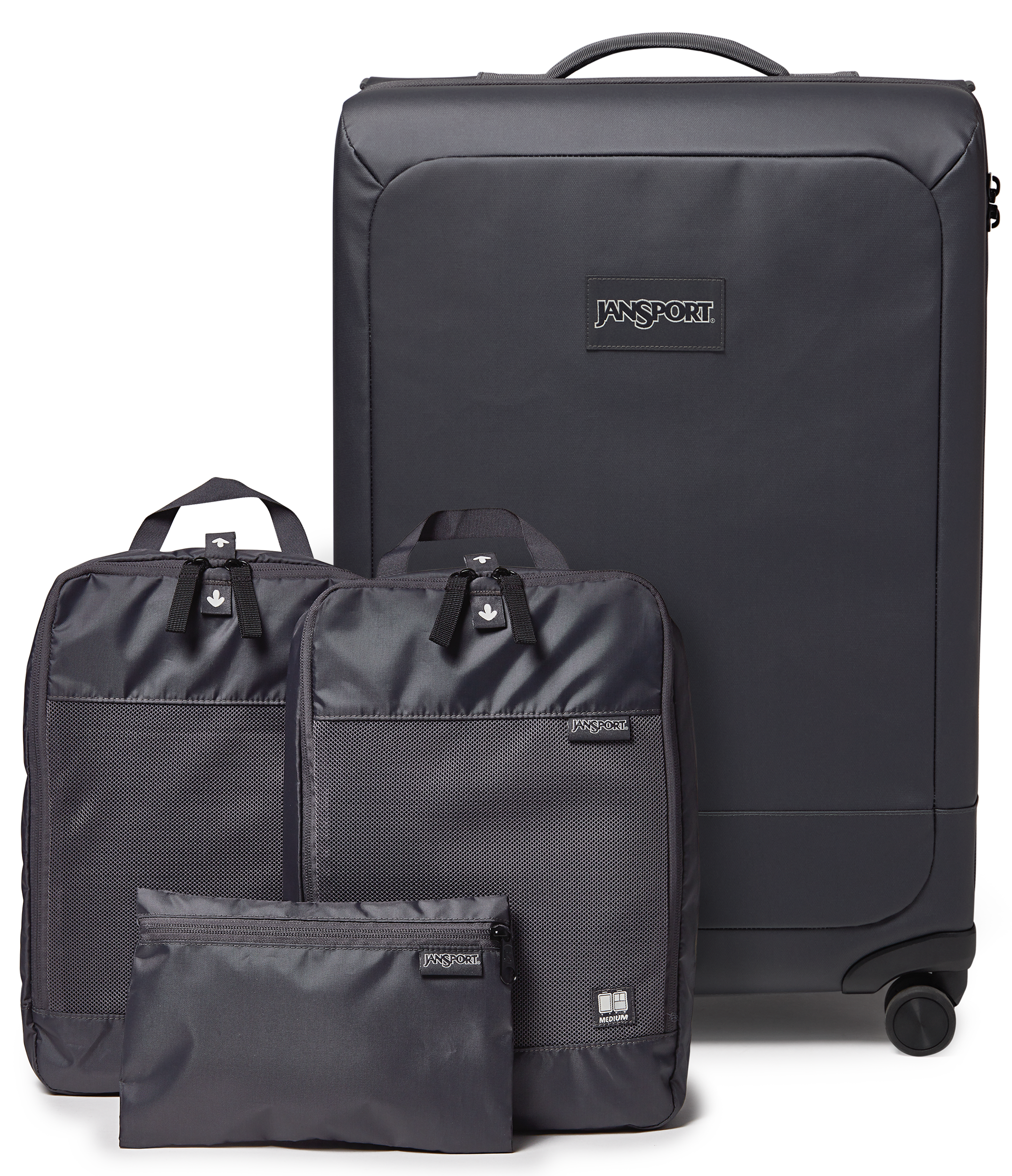 26" Checked Luggage Packing Cubes Smokey Grit Set